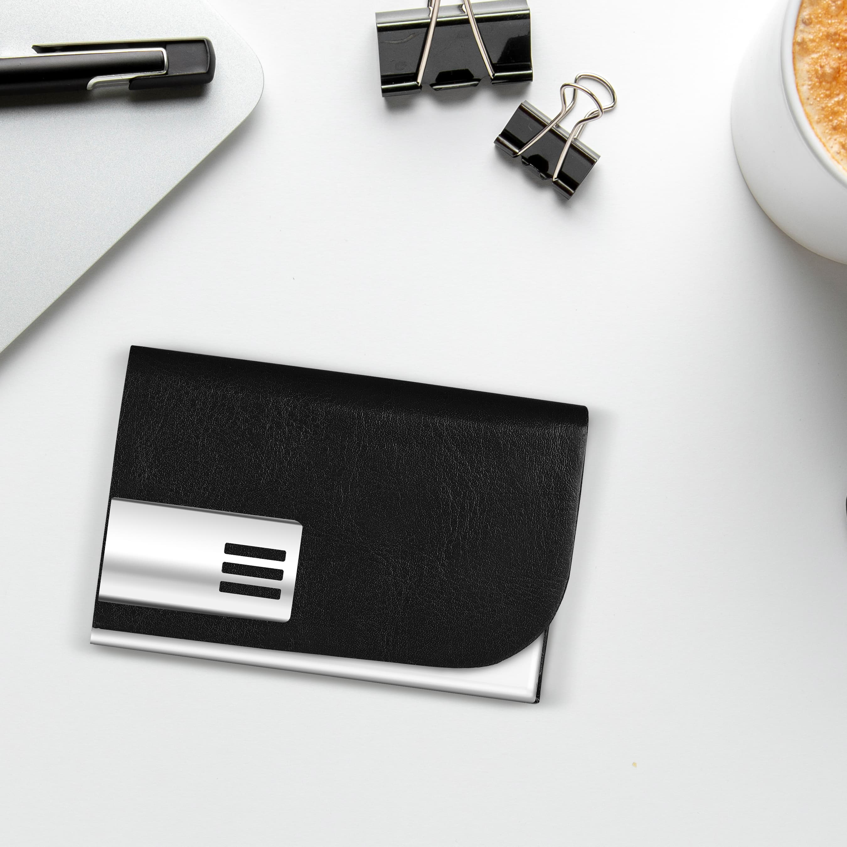 Black Small Pocket Sized Metal ID 