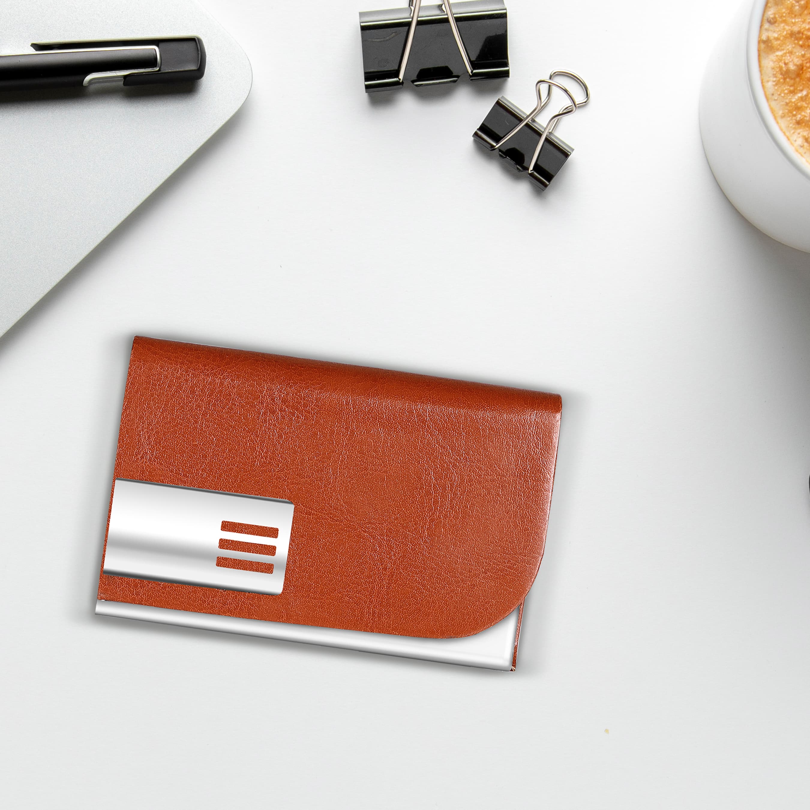 Tan Small Pocket Sized Metal ID