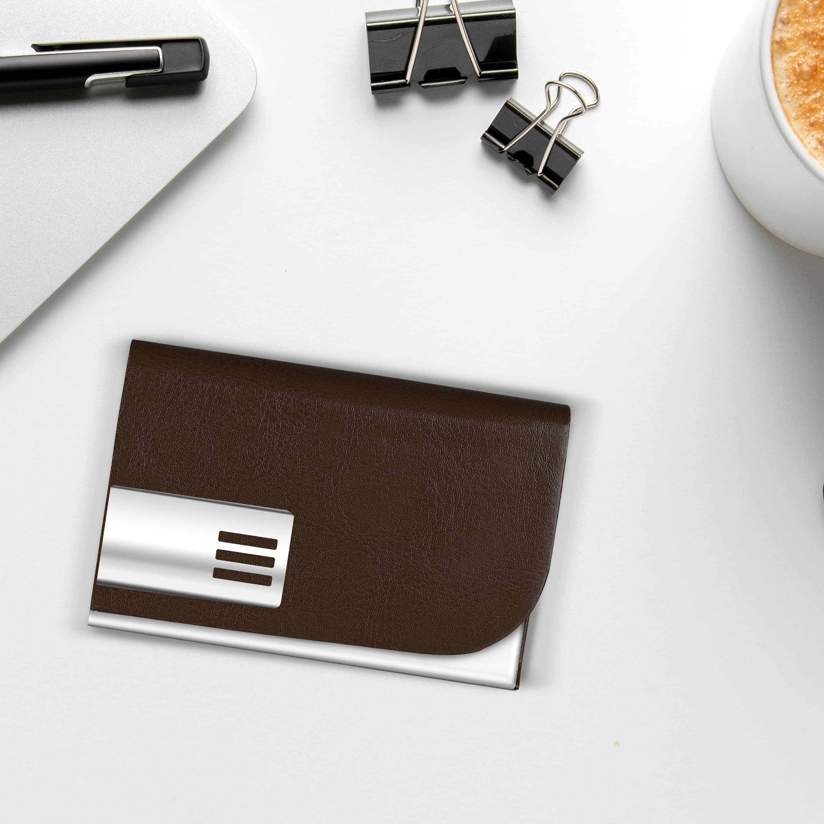 Brown Small Pocket Sized Metal ID 